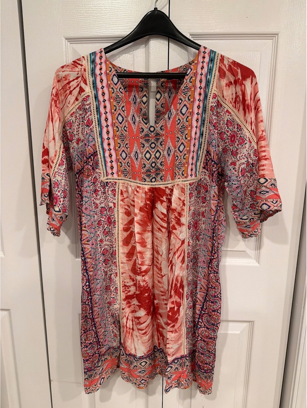 Sundance Medium Boho Patterned Dress with Button Back